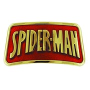 Spider-Man Logo Gold Rectangular Marvel Belt Buckle